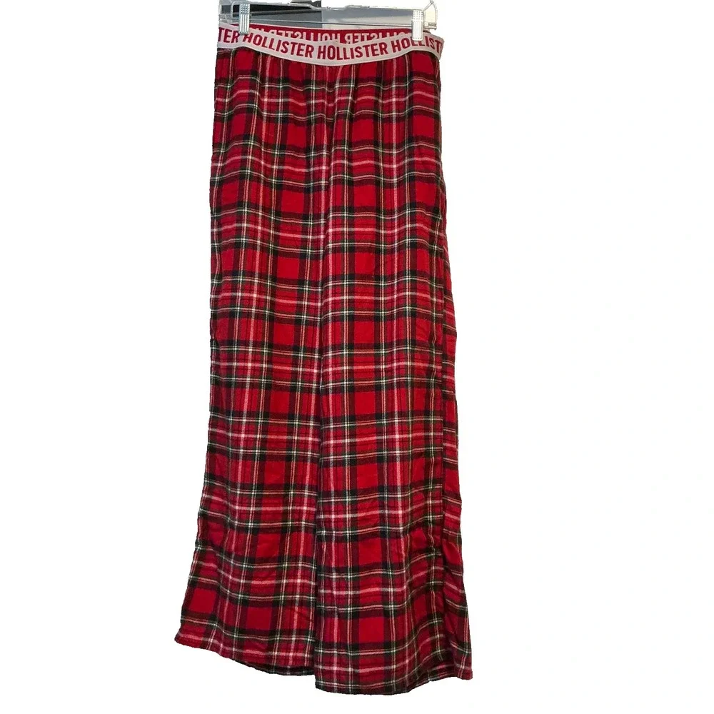 Hollister Pajama Plaid Pants Flannel Lounge Christmas Women's Size Small Long